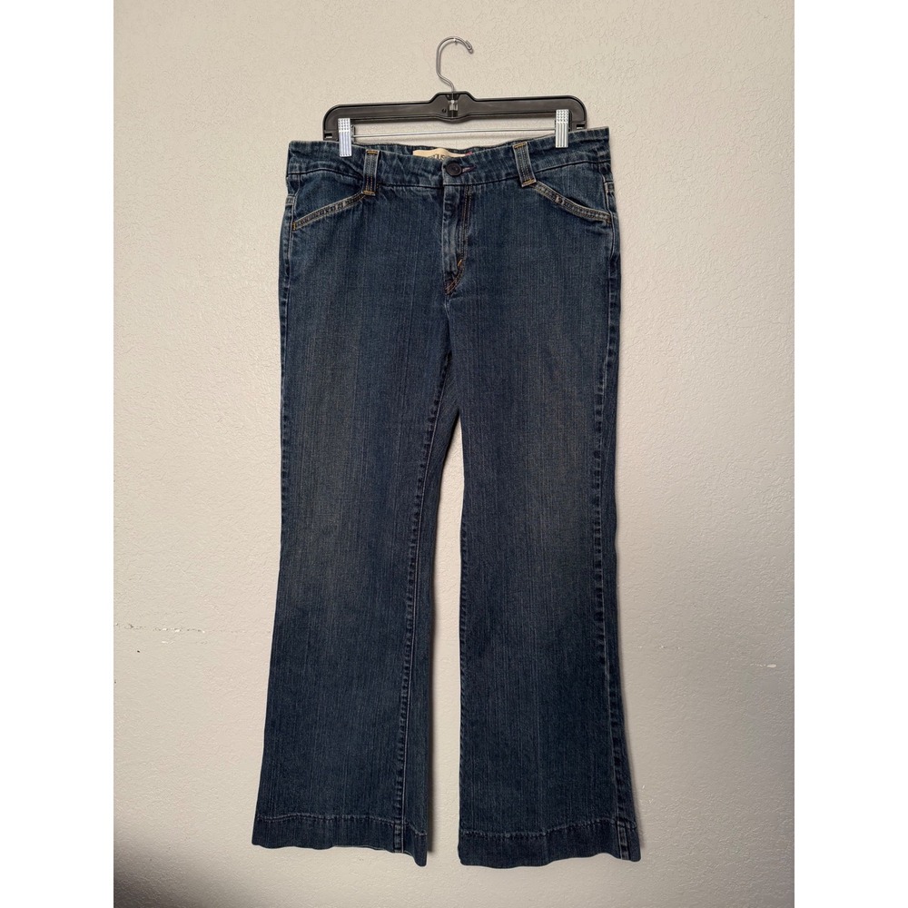 Levis Trouser Jeans Womens 12 M Dark Wash Wide Leg Mid Rise Denim 5810 Blue